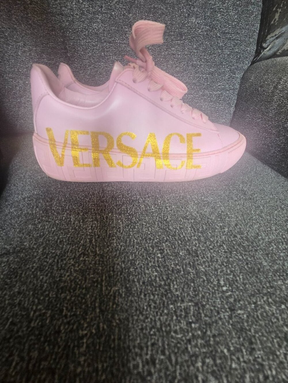 Versace pink and gold sneakers size 5.5 or 6 usa